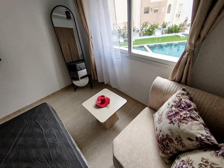 S+1 Luxe, Neuf, Vue Piscine, Près De La Mer. - Nabeul‎
