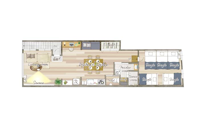 【最高の立地】広々リビング36㎡/尾道駅から平坦な道を徒歩9分/尾道本通り商店街のお宿/最大6名様 - 尾道市