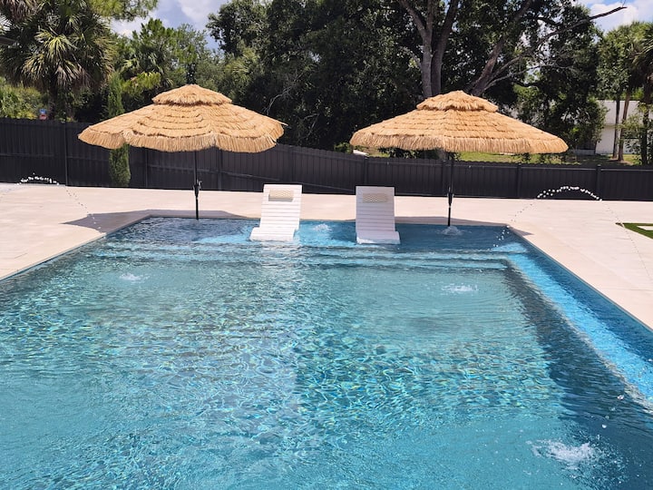 Paradise Luxury Home | Pool & Firepit | Backyard - Lehigh Acres, FL