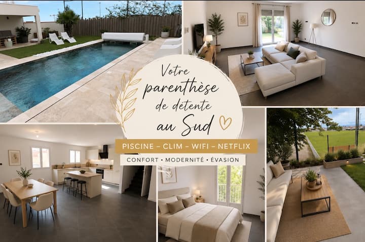 Villa Avec Piscine Privée à 10 Min De La Plage - Perpignan