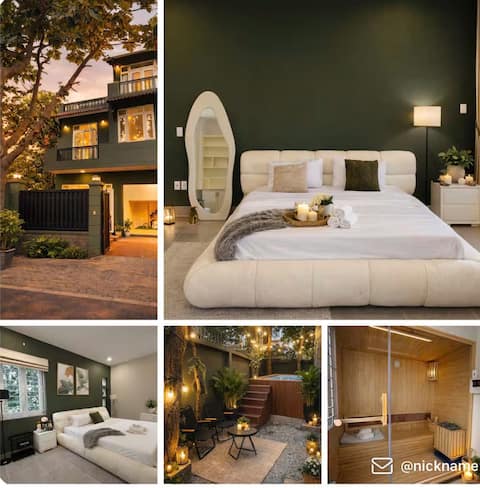Green VILLA 7BR | Pool • Sauna • KTV • Billiards