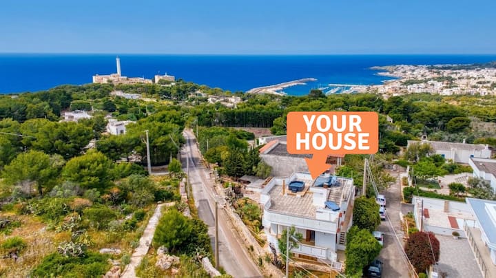 Maison Avec Terrasse, Vue Mer Et Jacuzzi Extérieur - Gagliano del Capo