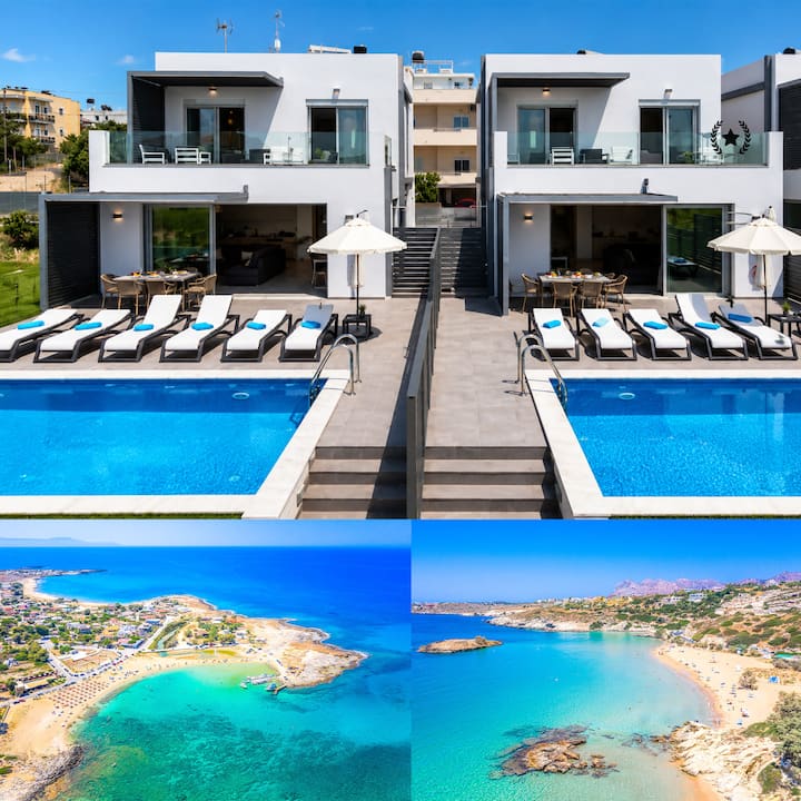 Walk To Beach / 2 Villas / 2 Pools / Exclusive Use - Chania