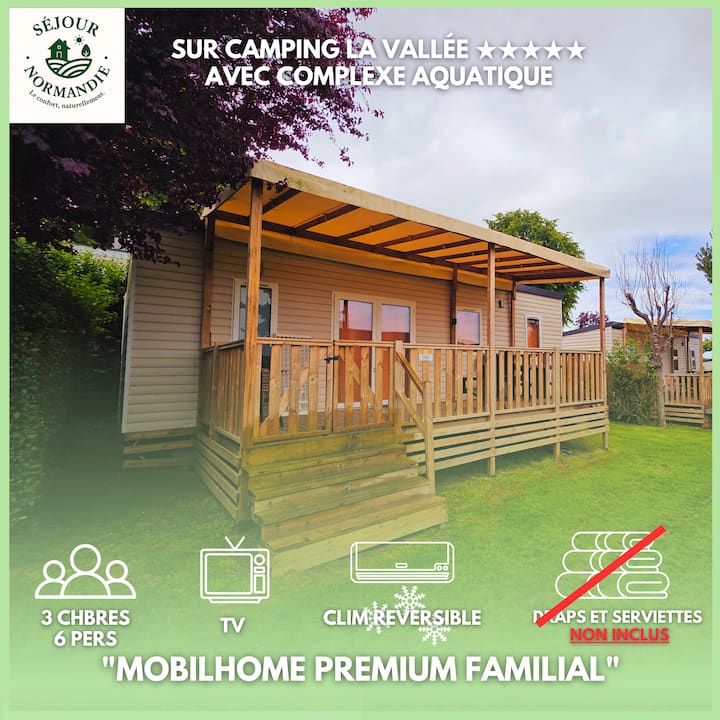 Houlgate Camping 5* - Mhome 3ch/6p Clim & Tv - Houlgate