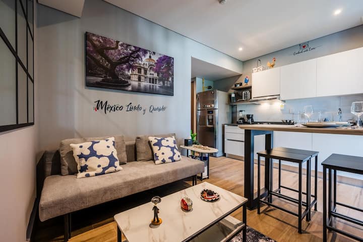 Deluxe 1br Apt, Located, Tv, Wc, Roofpool & Gym - Mexique