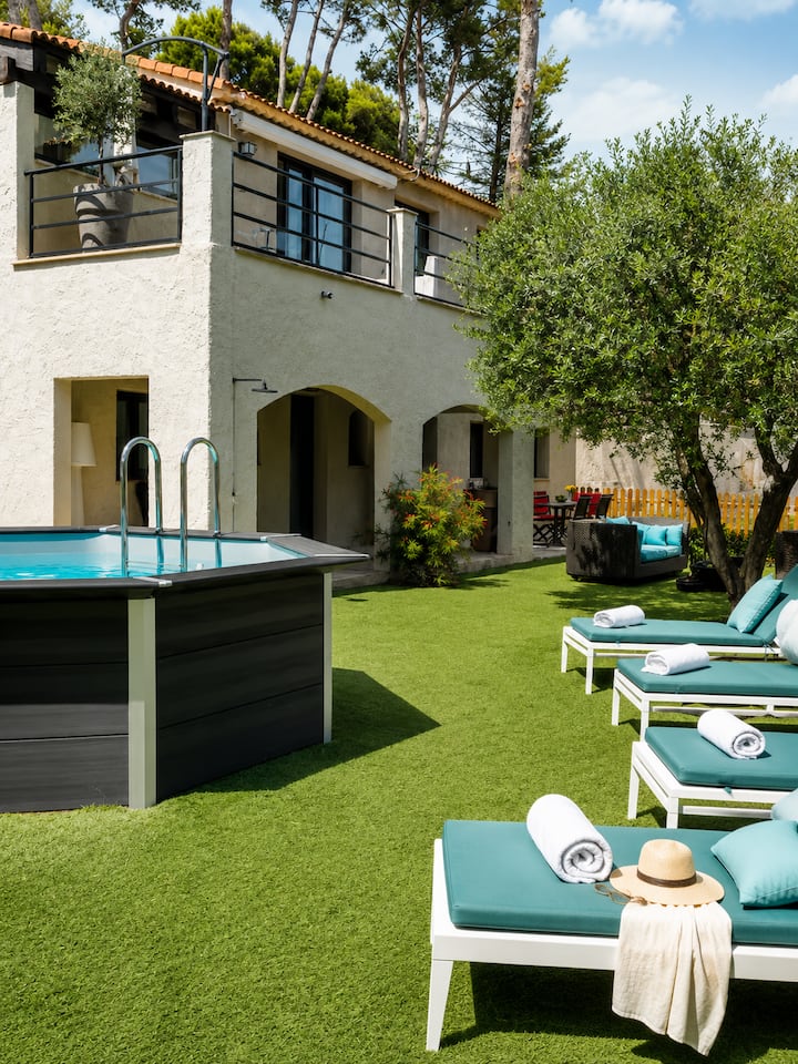 T2 Avec Piscine, Jardin & Parking Proche Cannes - Mougins
