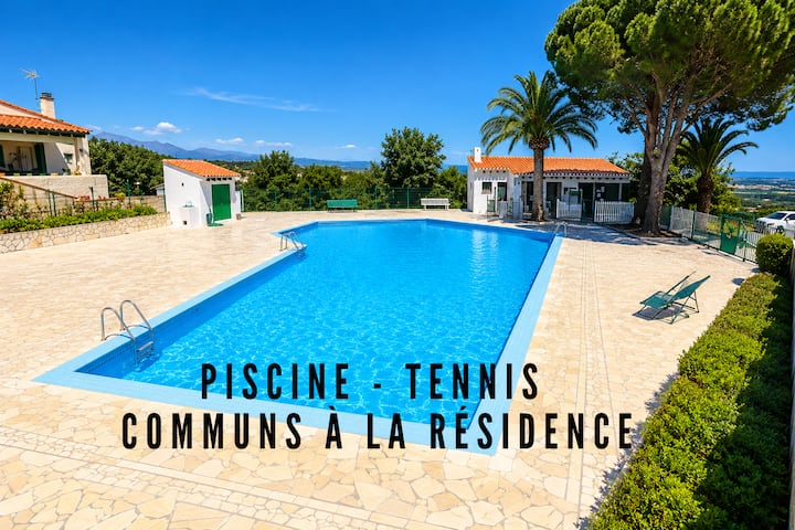Maison 8 Pers, Vue Mer & Montagne, Piscine, Tennis - Laroque-des-Albères