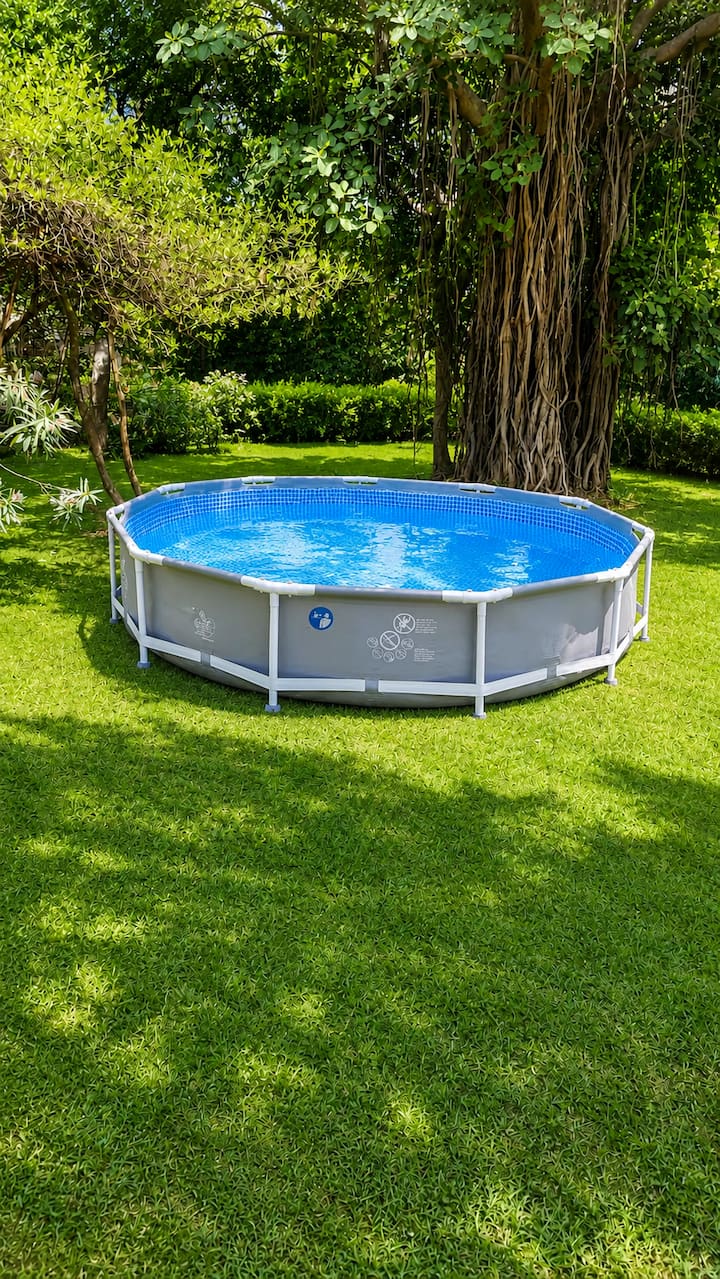 The Meadow House | 2br Farm With Pool & Lawns - Faridabad