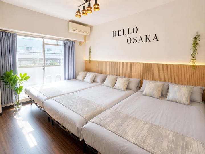 Family & Group Friendly32㎡3 Semidouble Bedsbalcony - Osaka