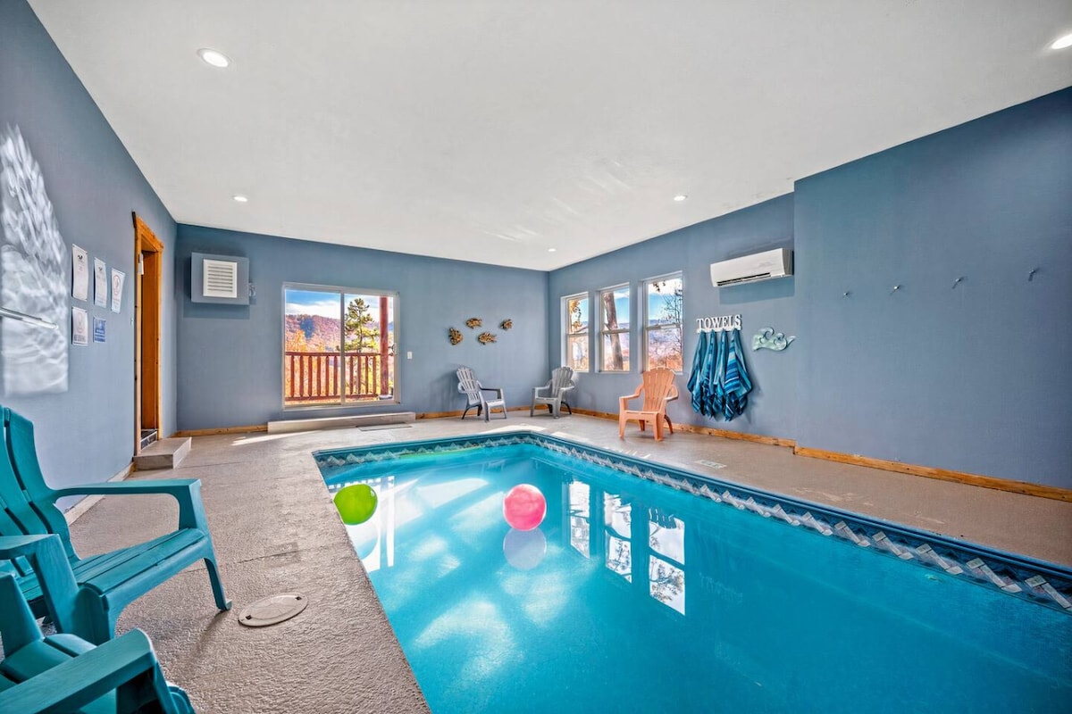 Luxe Pool Cabin w/MTN views! Hot Tub + Theater