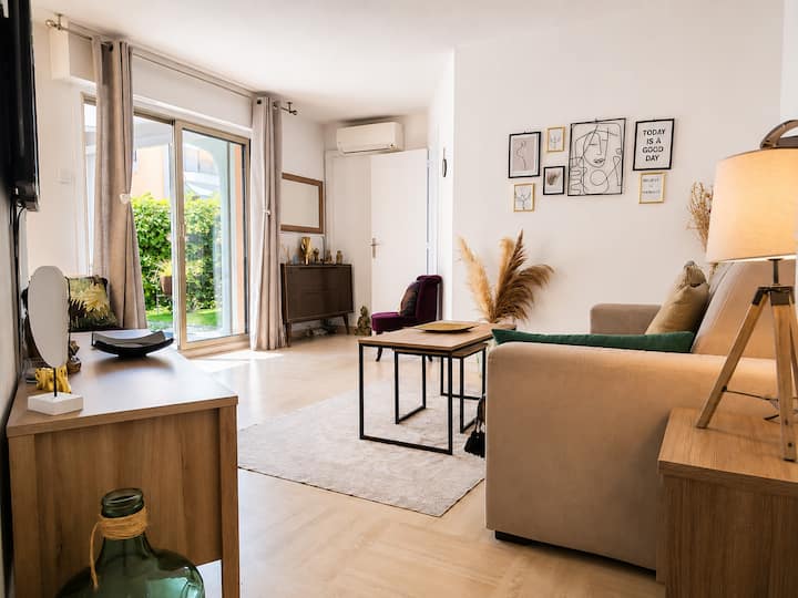 Studio Pour 4 Garage- Piscine- Clim- Jardin - Mandelieu-la-Napoule