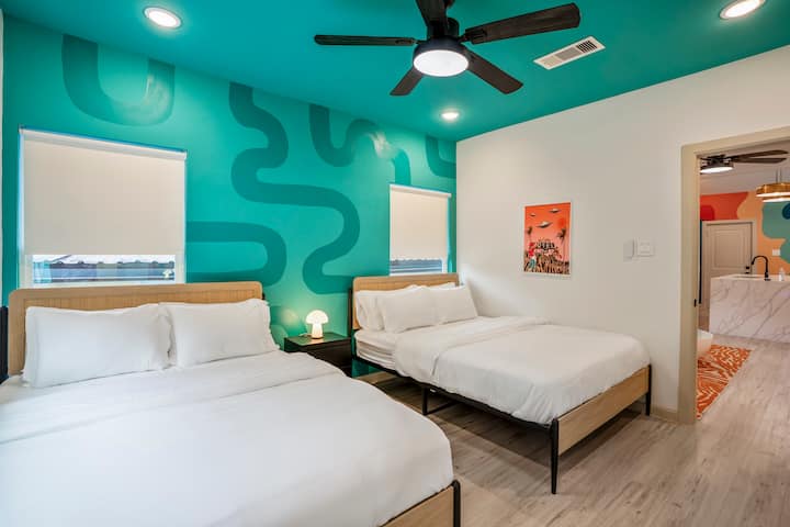 Casa principal, quarto com duas camas queen