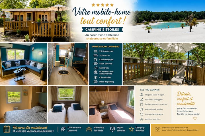 Mobil-home Océan Camping 5 ÉToiles 6 Pers. - Mézos