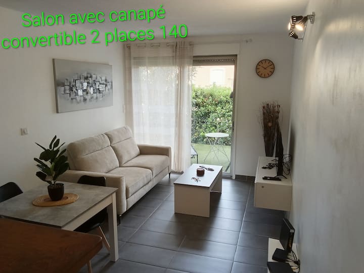 Perle Rare Plein Centre Rdc Jardin Piscine Parking - Narbona