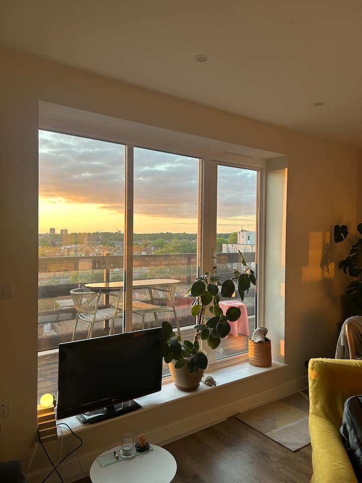 Cosy Penthouse Flat With Stunning Sunset Views. - Ilford