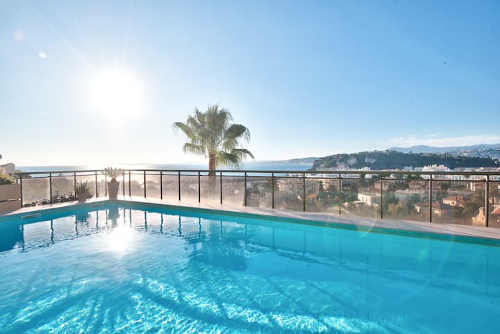 Vue Mer Panoramique  Terrasse  Piscine  Parking - Èze