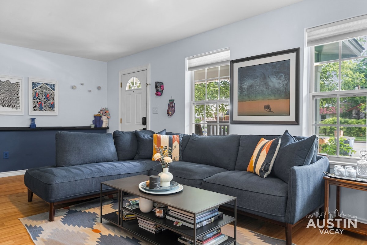 E Austin's Dreamy Blue Bungalow | Lady Bird Nearby