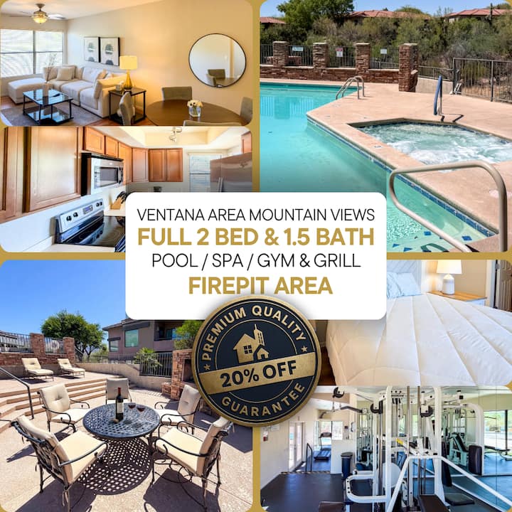 Mountain View Oasis | 2br 1.5b | Pool Gym & Grill - Tucson, AZ