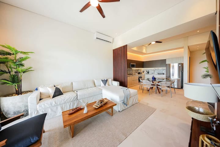 Apt Jaguar: Balcony With Sea View & Rooftop Pool - Puerto Morelos