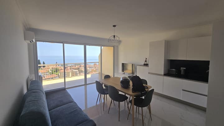 Terrasse Vue Mer Exceptionnelle • Calme & Confort - Menton