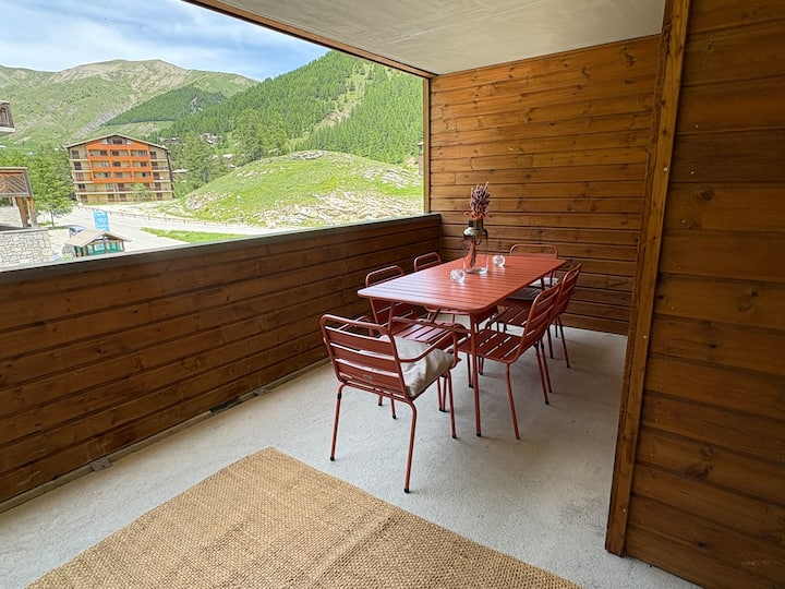 2p Standing - 6pax Accès Piste-terrasse Piscine - Allos