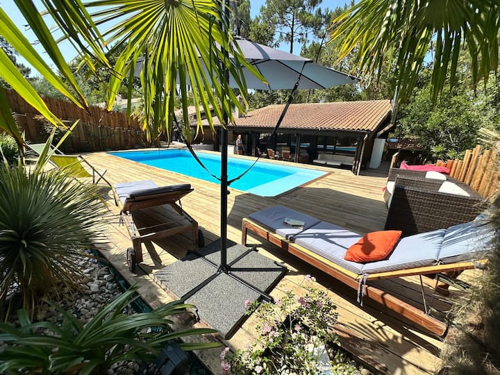 Maison Avec Piscine, 14 Couchages, Dans Les Pins - Lacanau