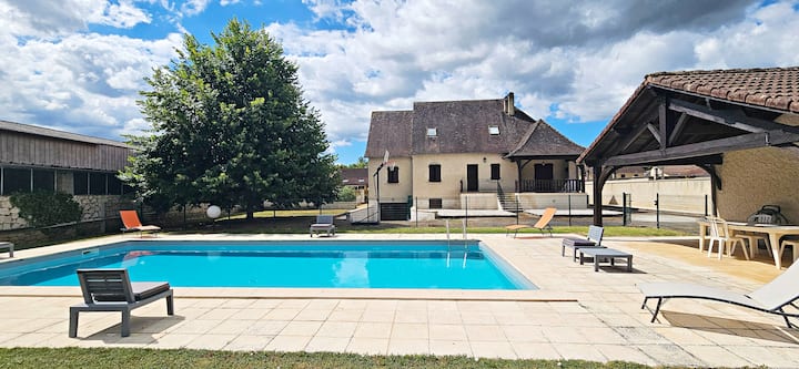 Maison Avec 4 Chambres & Piscine Près Centre Ville - Souillac