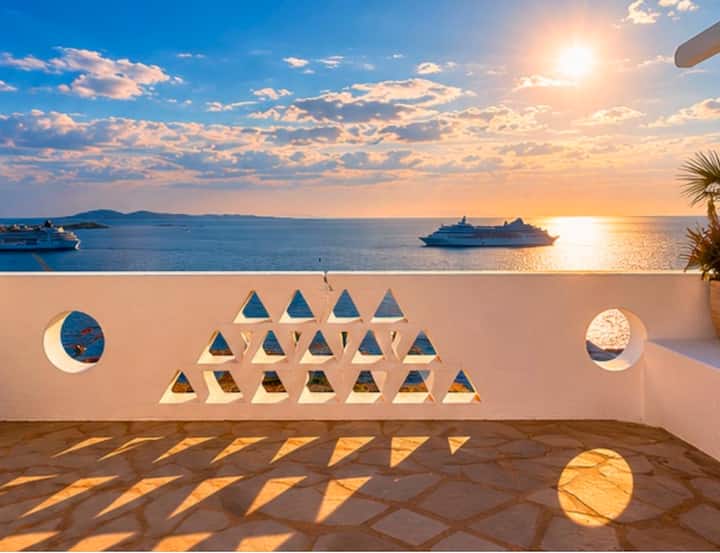 Pink Sunset View Room With Balcony Mykonos Town - Mykonos