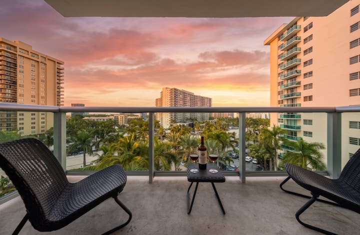 Hollywood Oasis Familiar |Playa | Piscina | Balcón - 好萊塢