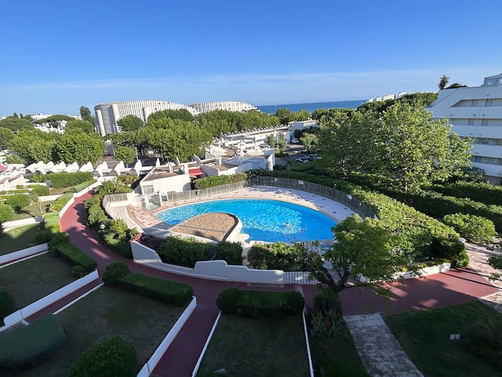 Appart Vue Mer-la Grande Motte-6 Pers-piscine - Aigues-Mortes
