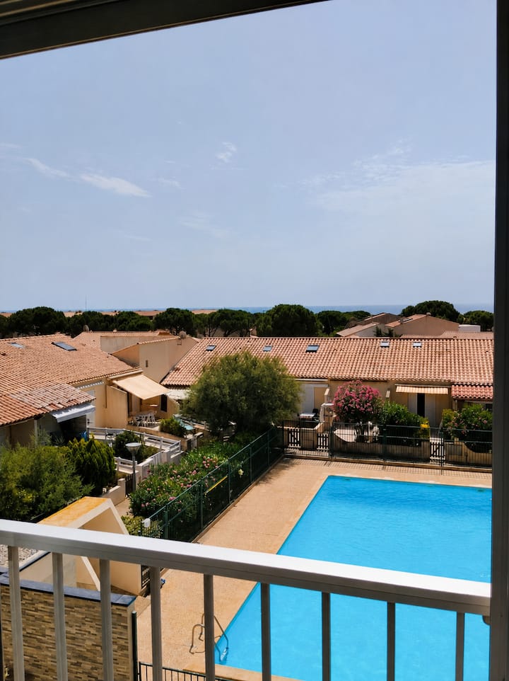 T2 Mezzanine- 6/8 Personnes · Piscine · 600m Plage - Narbona