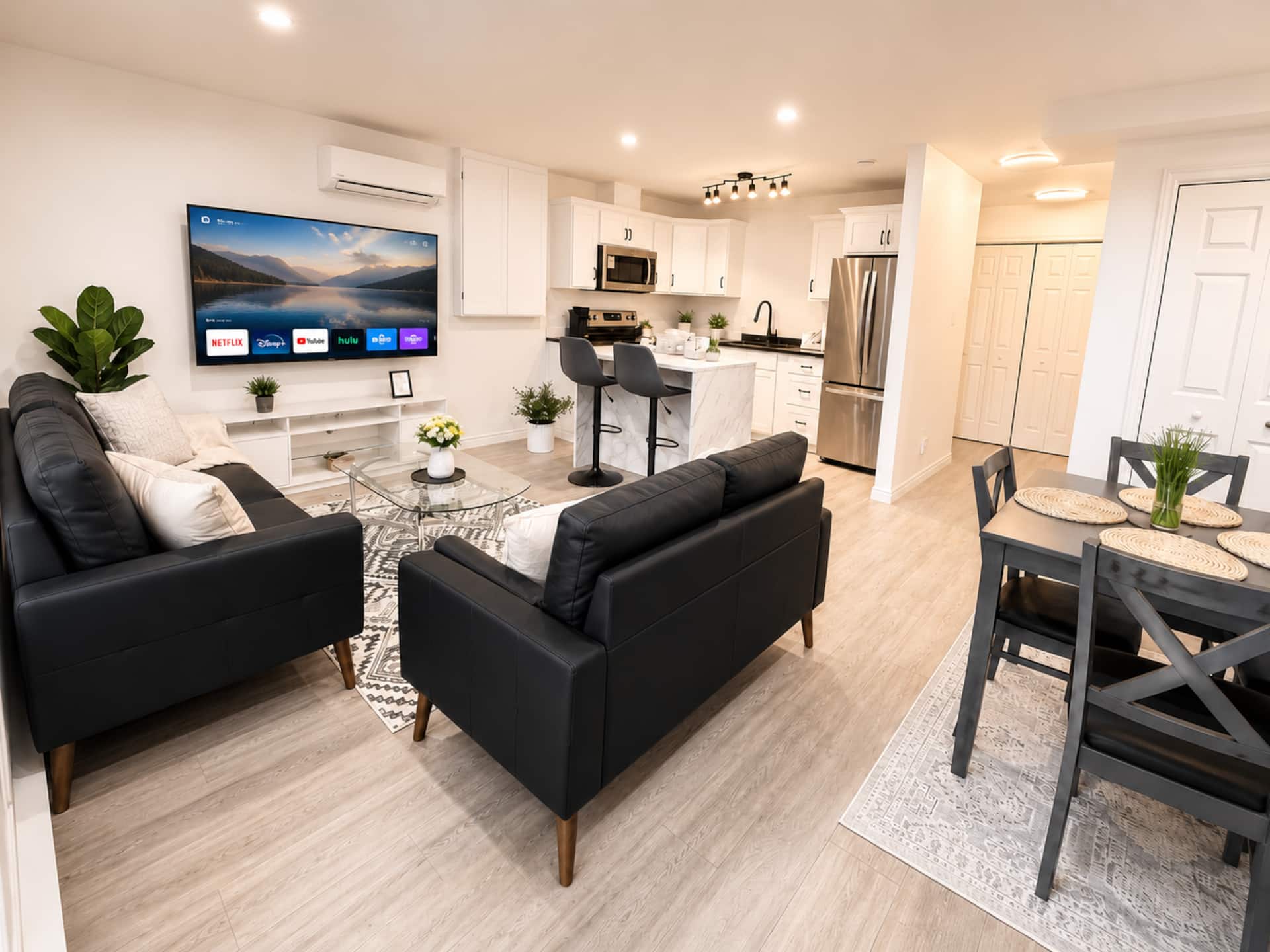 Modern 2BR Suite Parking Laundry