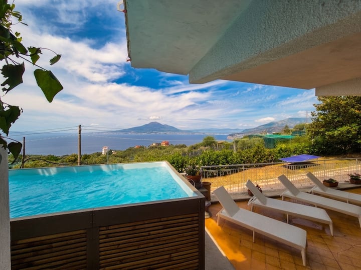 Villa Blu Sorrento Seaviewterrace Hot Pool Jacuzzi - Sorrento