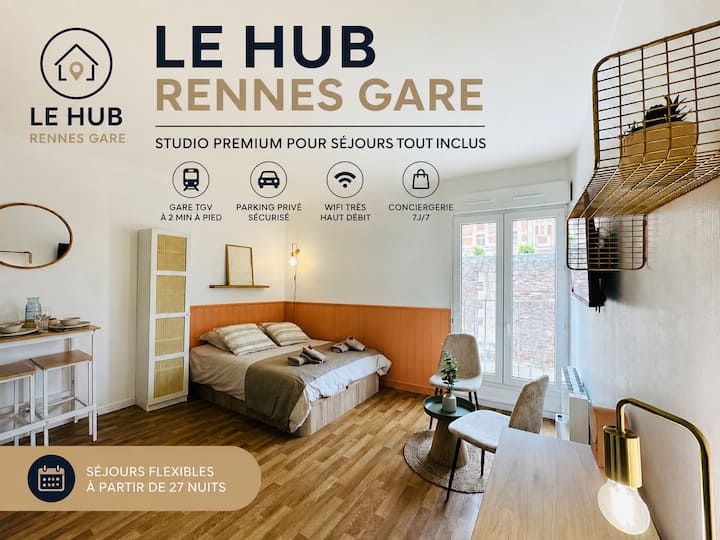 Le Hub Rennes Gare | Parking Privé - 雷恩