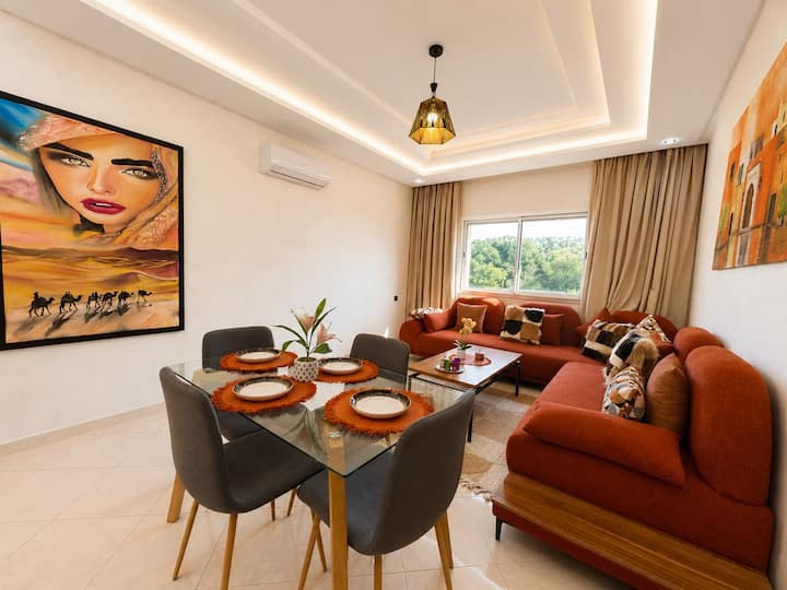 Bel Apt | Décor Saharien | 2 Ch, Ac, Wifi - Agadir