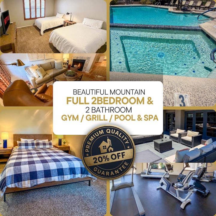 Beautiful Mountain Condo 2br 2b Pool, Gym Grill - Tucson, AZ