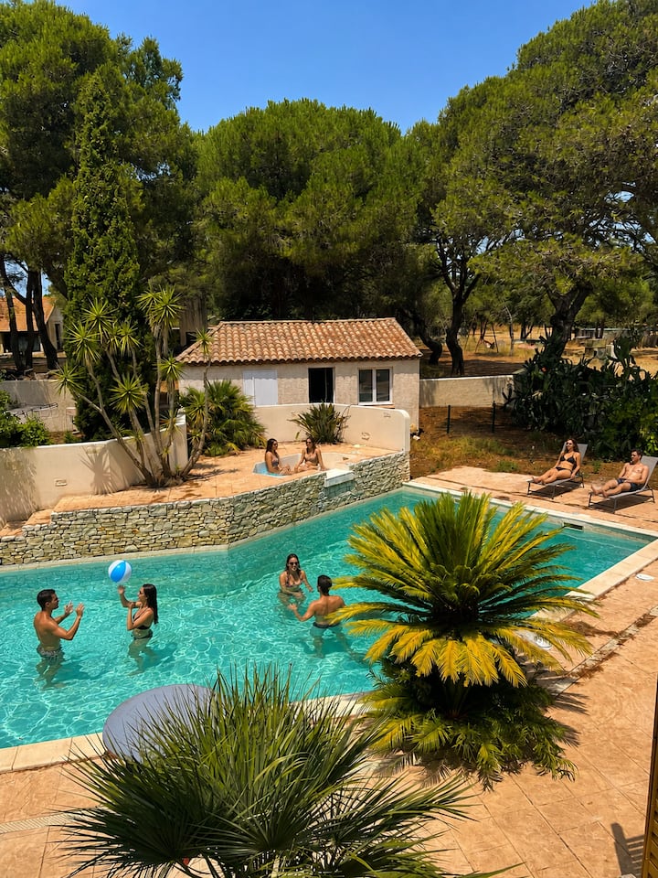 La Smala · Villa Famille, Piscine Et Mer à 600 M - Valras-Plage