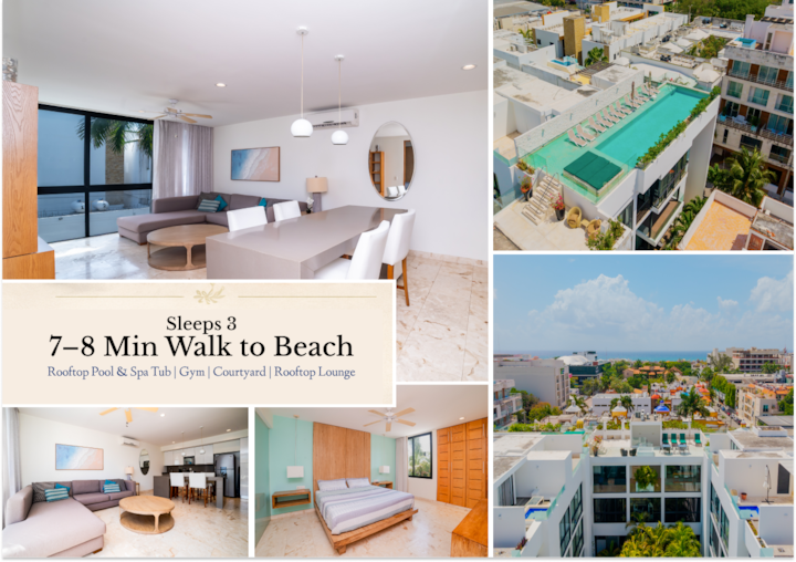 Luxury 1br | Rooftop Pool | Prime Playa Location - Playa del Carmen