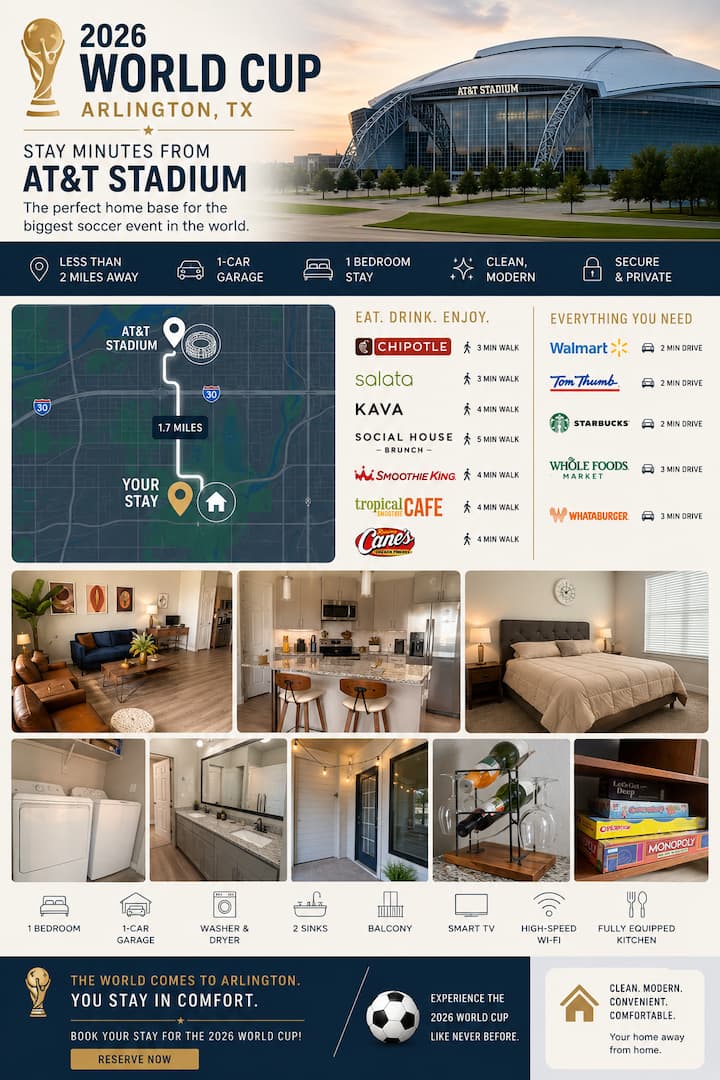 World Cup Stay Near At&t Stadium - Arlington, TX