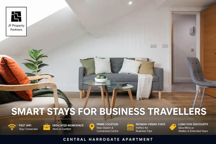 Central Harrogate Business Apt | Fast Wi-fi & Desk - Harrogate