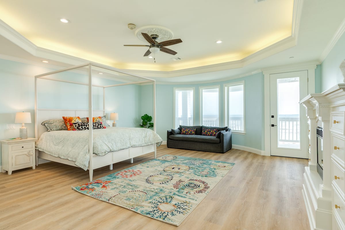 Beachfront estate interior gathering space