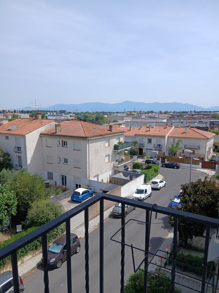 Apt T2 Perpignan Quartier Calme Climatisé 10km Mer - Perpignan