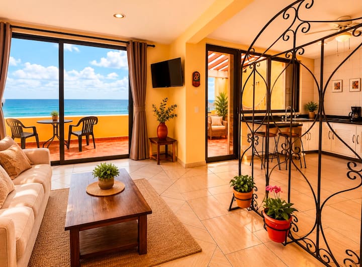 Lugar Colonial Vista Al Mar Con Terraza - Cancún