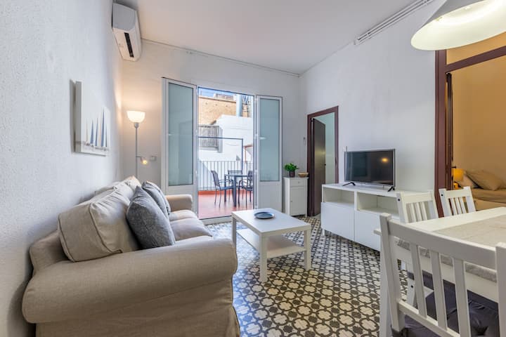 Sunny Blue, Apartamento Con Terraza En En Centro - Sitges