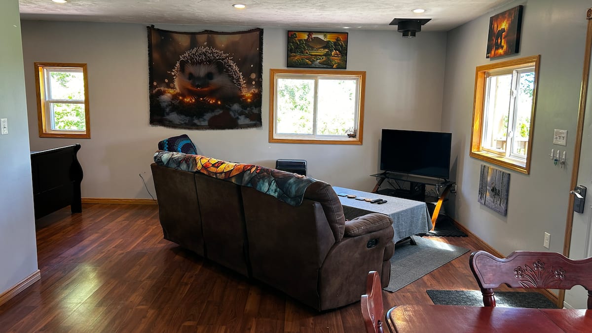 Living room with sofa and TV