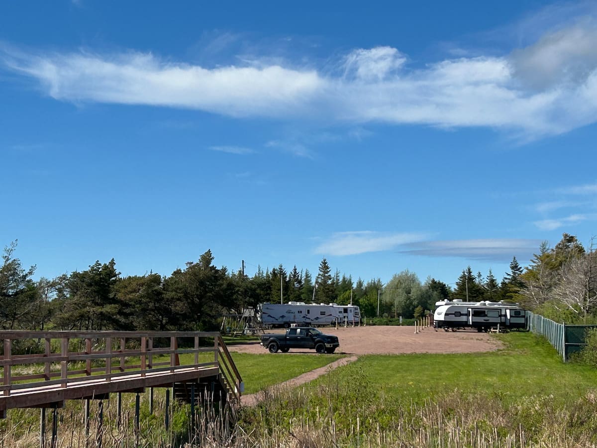 Campground boardwalk and sites