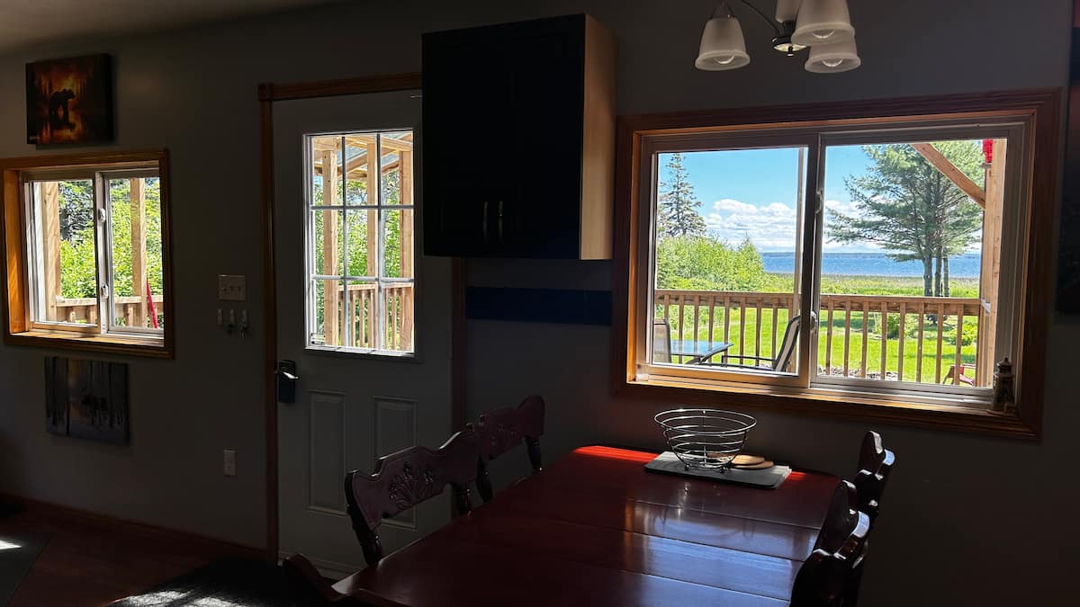Dining area with ocean views