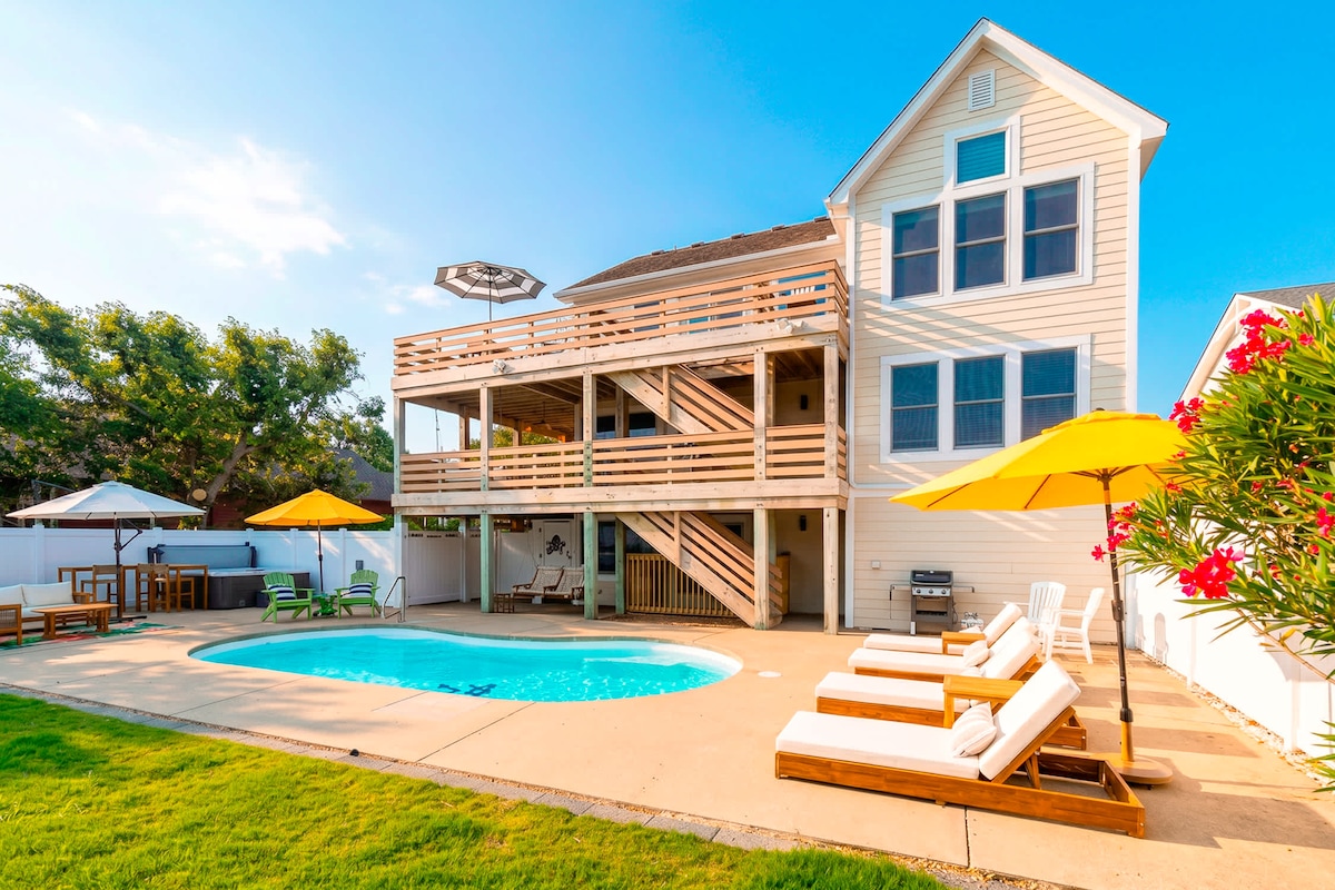 Duck Resort with Ocean Views, Pool, HotTub, Elevat