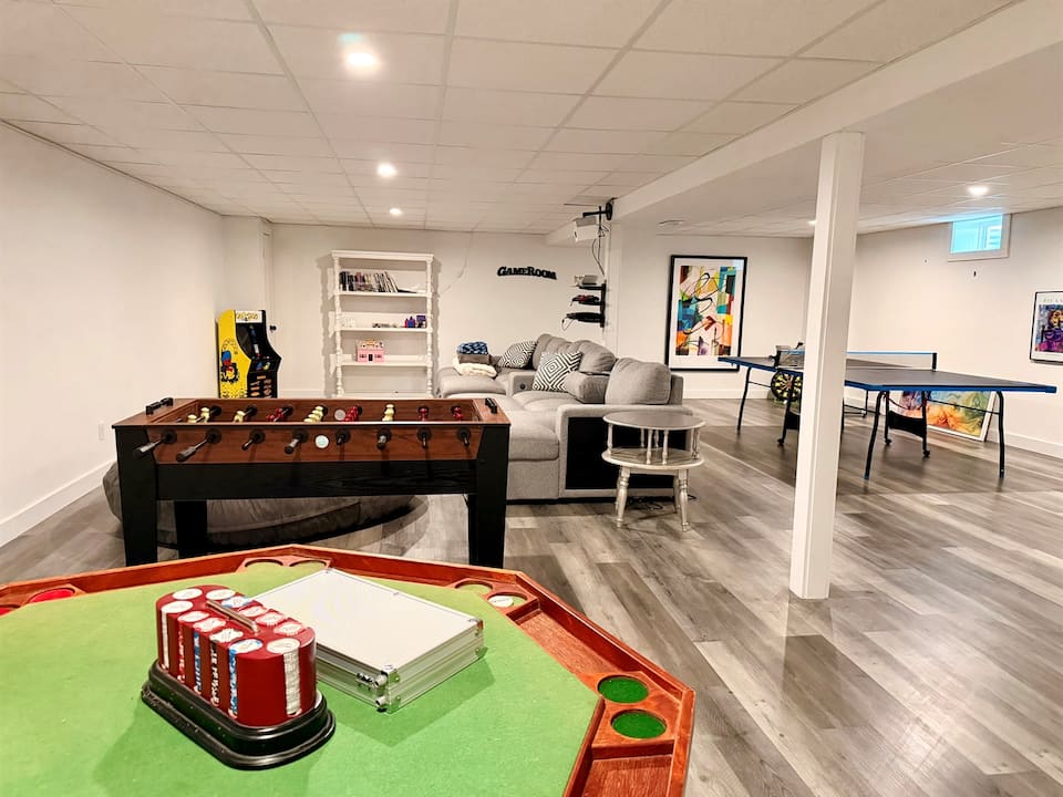 Poker table and foosball