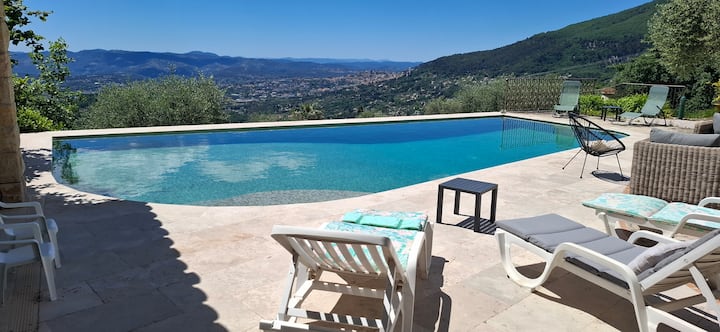 Maison Provençale Vue Panoramique Piscine Jacuzzi - Grasse